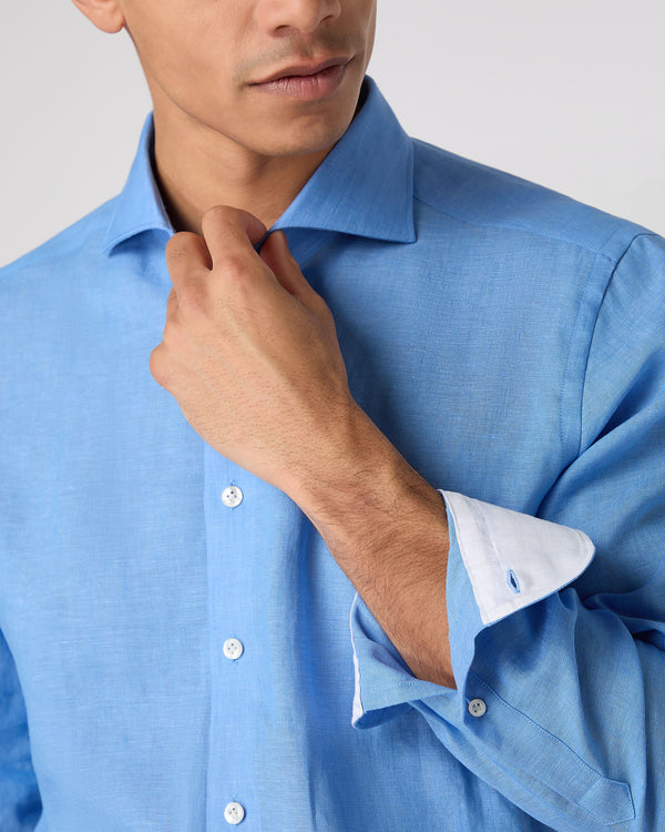 Men's Cannes Linen Shirt Blue