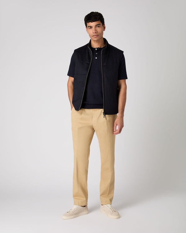 Men's Sorrento Cotton Cashmere Drawstring Trouser Sand Brown