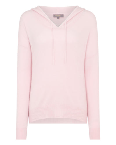 N.Peal Women's Maya Metal Trim Cashmere Hoodie Quartz Pink