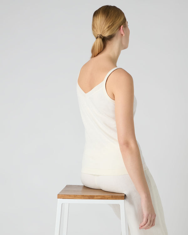 N.Peal Women's Cotton Cashmere Camisole New Ivory White