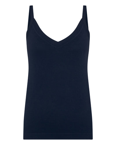 N.Peal Women's Cotton Cashmere Camisole Navy Blue