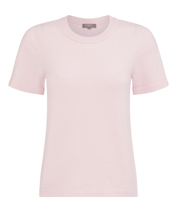 N.Peal Women's Lottie Cashmere T-Shirt Quartz Pink
