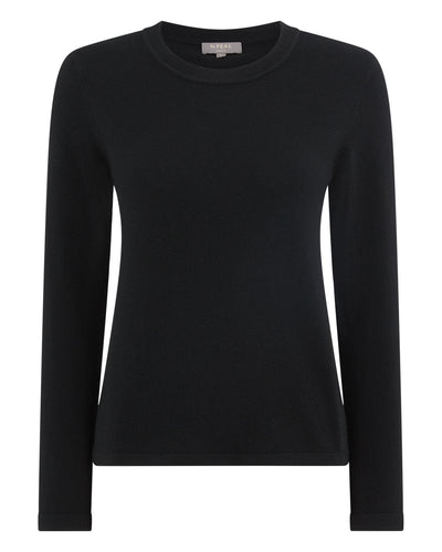 N.Peal Women's Hallie Round Neck Cashmere Jumper Black