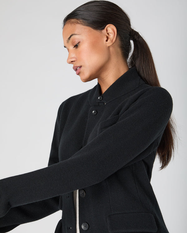 N.Peal Women's Wool Cashmere Blazer Black