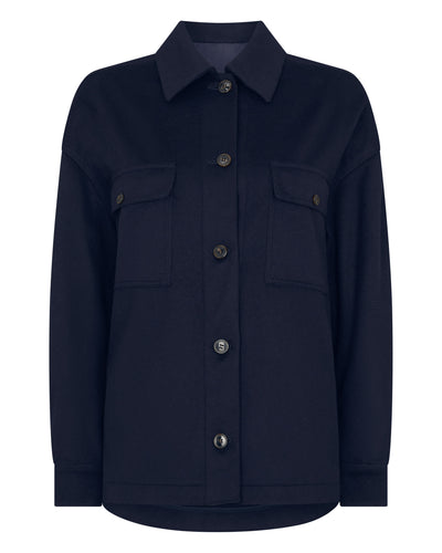 N.Peal Women's Olivia Overshirt Navy Blue