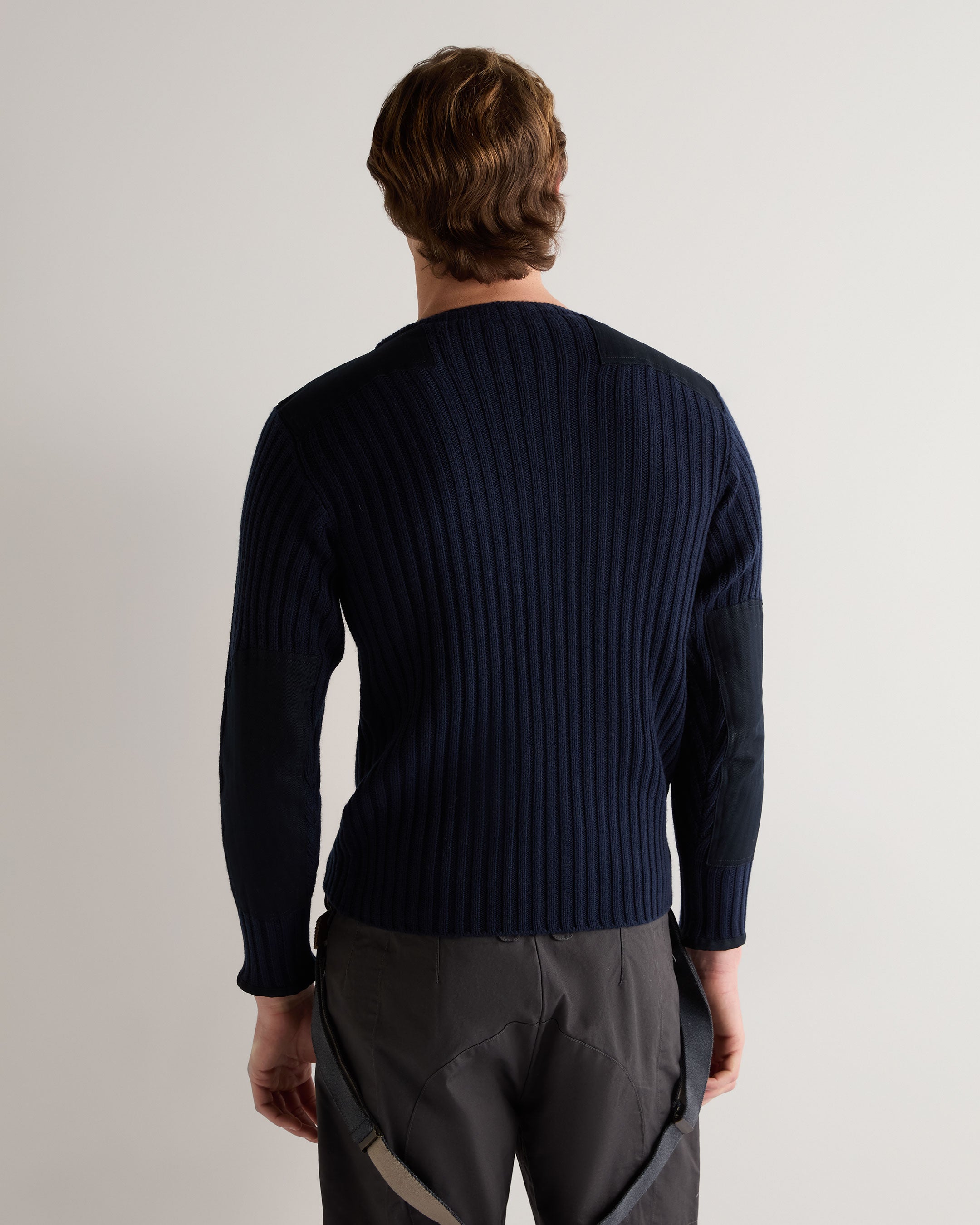 Navy Blue Ribbed Sweater 007 Ribbed Army Sweater Navy Blue | N.Peal