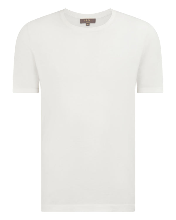 N.Peal Men's Sea Island Cotton T-Shirt White