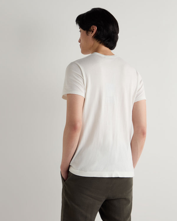 N.Peal Men's Sea Island Cotton T-Shirt White