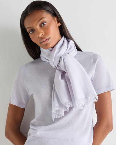 N.Peal Women's Pashmina Cashmere Stole Lavender Purple