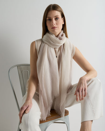 N.Peal Women's Dip Dye Cashmere Scarf Oat Grey