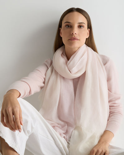 N.Peal Women's Dip Dye Cashmere Scarf Powder Pink