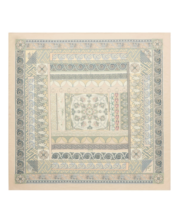 N.Peal Women's Printed Silk Blend Foulard Pebble Grey