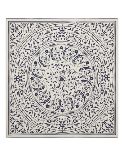 N.Peal Women's Large Decorative Foulard New Ivory White