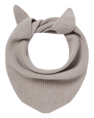 N.Peal Unisex Ribbed Triangle Cashmere Scarf Oat Grey