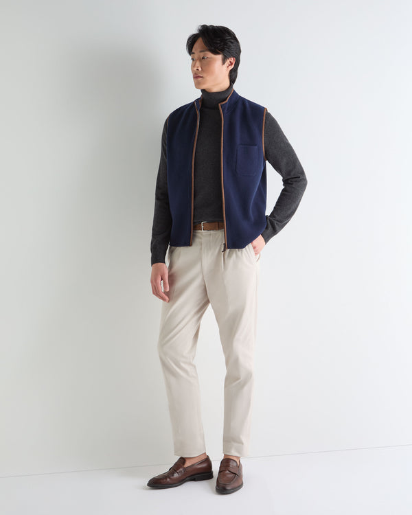 N.Peal Men's Trafalgar Roll Neck Cashmere Jumper Deep Charcoal Grey