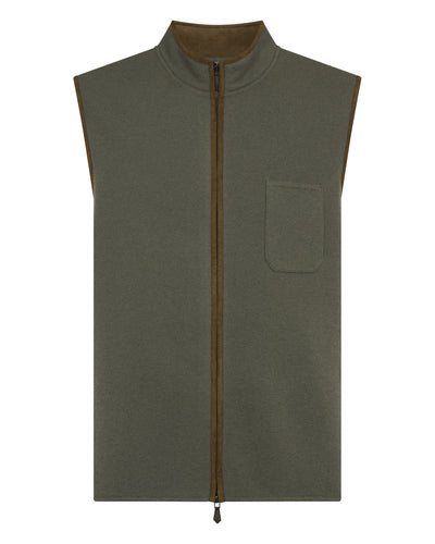 N.Peal Men's Shaftesbury Cashmere Gilet Olive Green