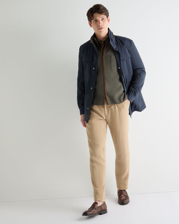 N.Peal Men's Shaftesbury Cashmere Gilet Olive Green