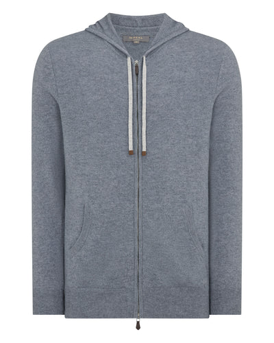 N.Peal Men's Ladbroke Cashmere Hoodie Ash Grey