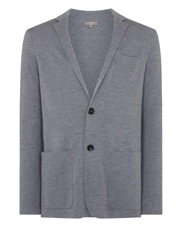 N.Peal Men's Marlborough Fine Gauge Cashmere Jacket Graphite Grey