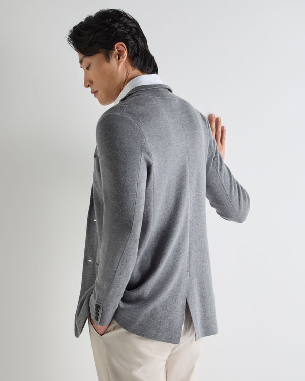 N.Peal Men's Marlborough Fine Gauge Cashmere Jacket Graphite Grey