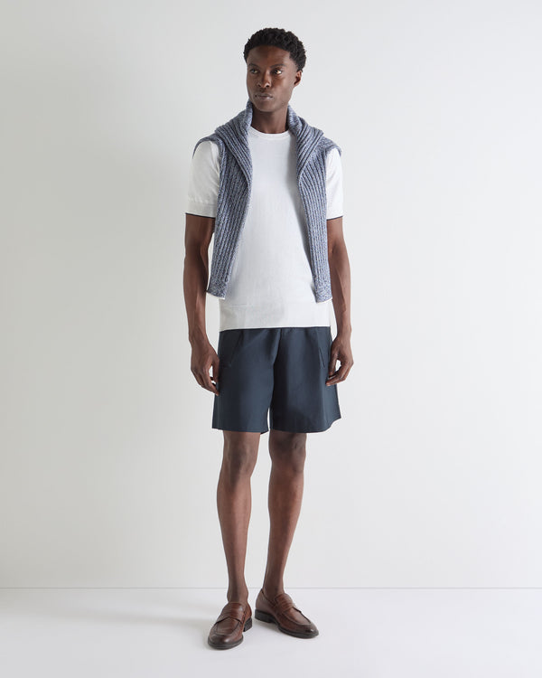 N.Peal Men's Newquay Cotton Cashmere T-Shirt New Ivory White