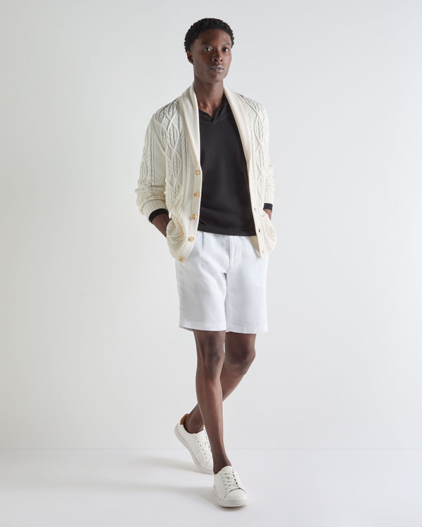 N.Peal Men's Padstow Cotton Cashmere Polo Shirt Black