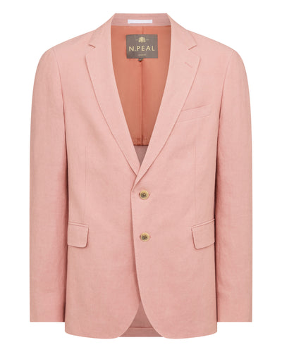 N.Peal Men's Amalfi Linen Jacket Pink
