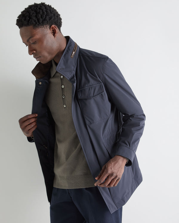 N.Peal Men's Hampton Weatherproof Jacket Navy Blue