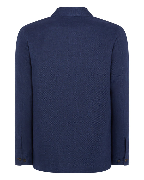 Men's Scala Linen Blend Overshirt Navy Blue