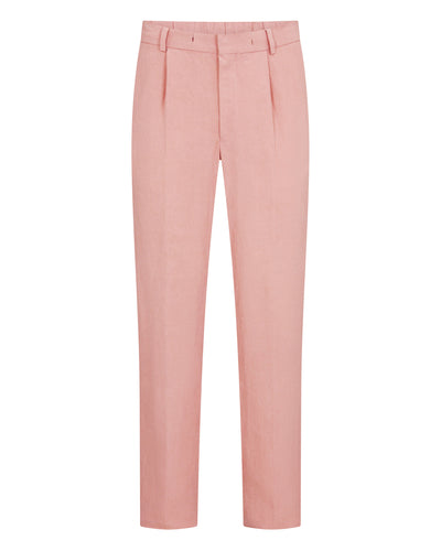N.Peal Men's Atrani Linen Trouser Pink