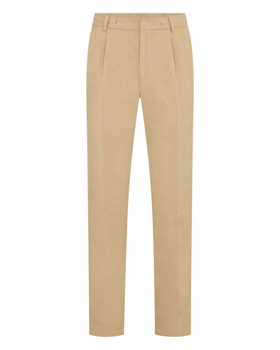 N.Peal Men's Atrani Linen Trouser Taupe Brown