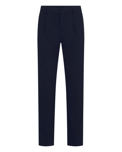N.Peal Men's Atrani Drawstring Cotton Trousers Navy Blue