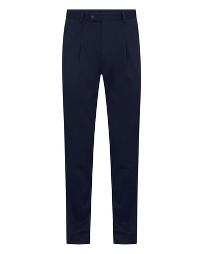 N.Peal Men's Atrani Cotton Trousers Navy Blue