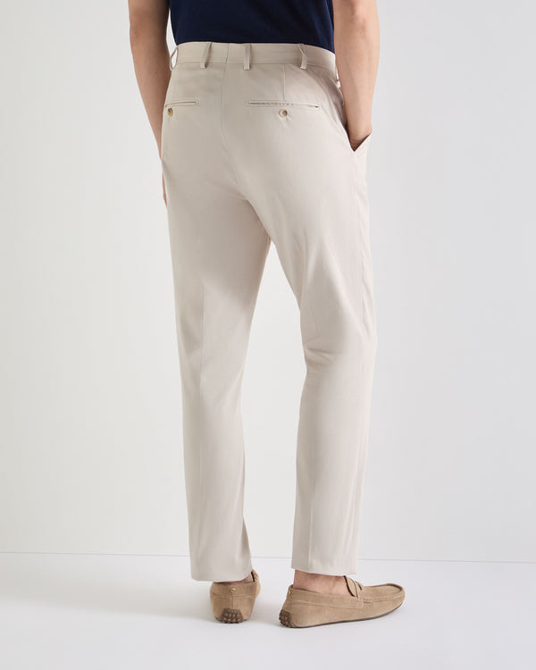 N.Peal Mens Atrani Cotton Trousers Stone Brown