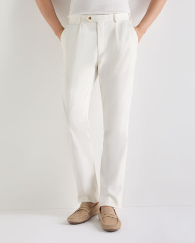 N.Peal Men's Atrani Cotton Trousers White