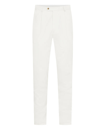 N.Peal Men's Atrani Cotton Trousers White