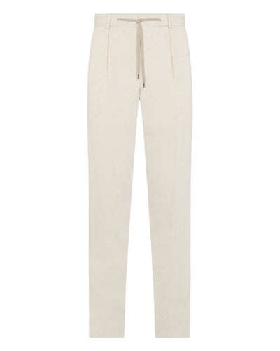 N.Peal Men's Atrani Linen Blend Trousers Sand Brown