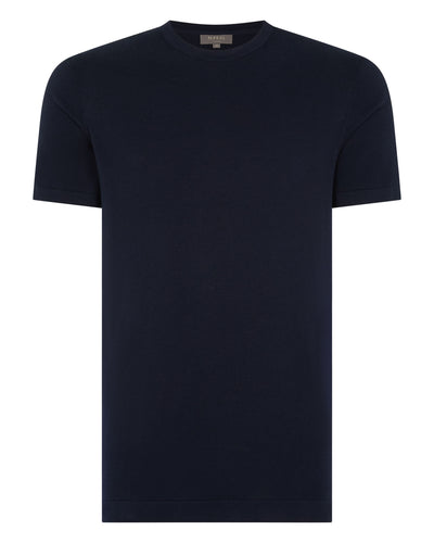 N.Peal Men's Sea Island Cotton T-Shirt Navy Blue