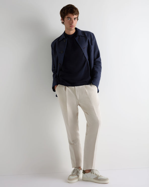 N.Peal Men's Sea Island Cotton T-Shirt Navy Blue