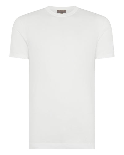 N.Peal Men's Sea Island Cotton T-Shirt White