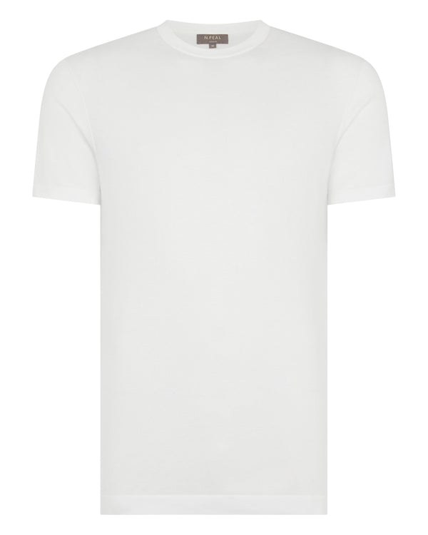 N.Peal Men's Sea Island Cotton T-Shirt White