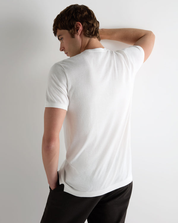 N.Peal Men's Sea Island Cotton T-Shirt White