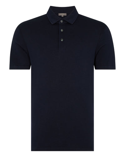 N.Peal Men's Hove Cotton Polo Navy Blue