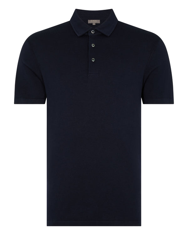 N.Peal Men's Hove Cotton Polo Navy Blue