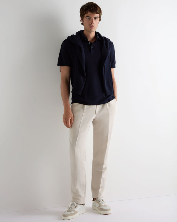 N.Peal Men's Hove Cotton Polo Navy Blue