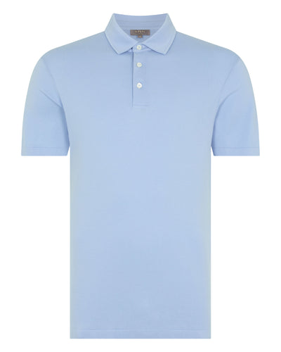 N.Peal Men's Hove Cotton Polo Sea Mist Blue