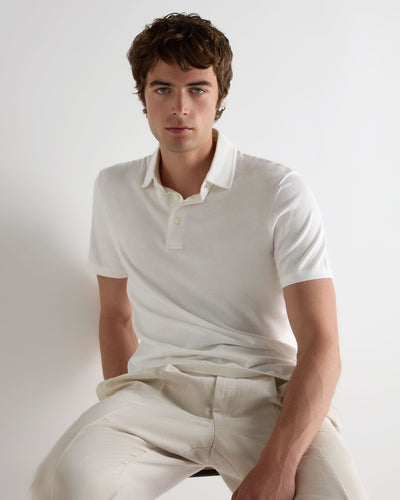 N.Peal Men's Hove Cotton Polo White