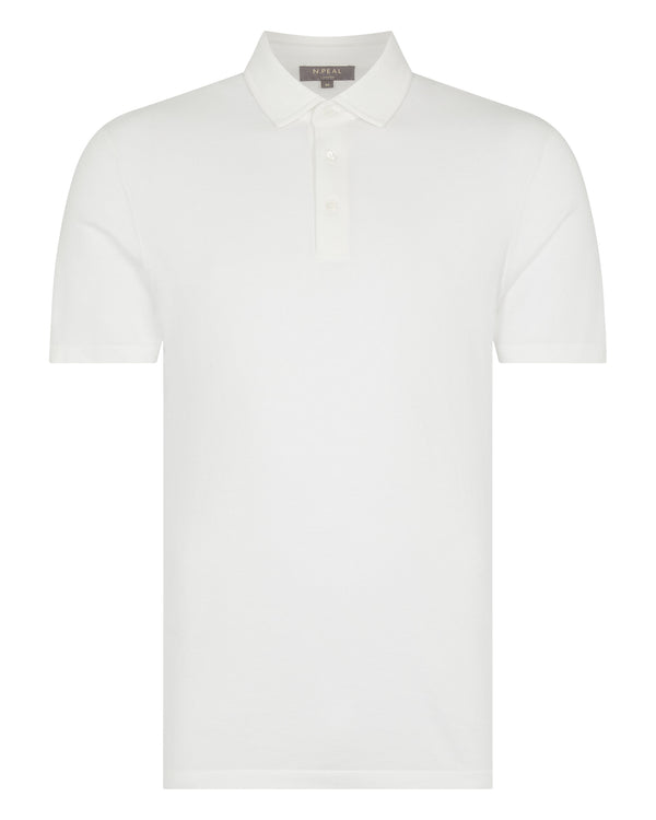 N.Peal Men's Hove Cotton Polo White