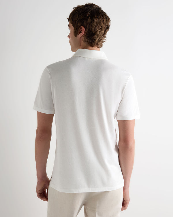 N.Peal Men's Hove Cotton Polo White