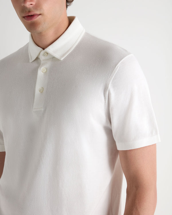 N.Peal Men's Hove Cotton Polo White